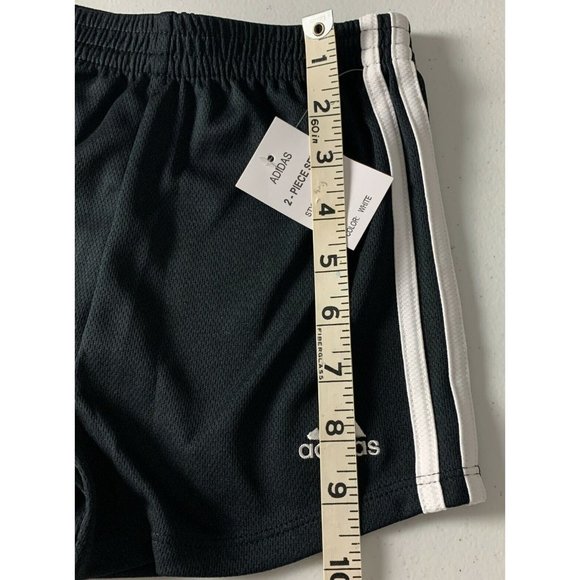 Sport Set 2pcs Adidas Girls Size 5  ADI Cotton Tank and Shorts Set White/Black - Picture 9 of 11
